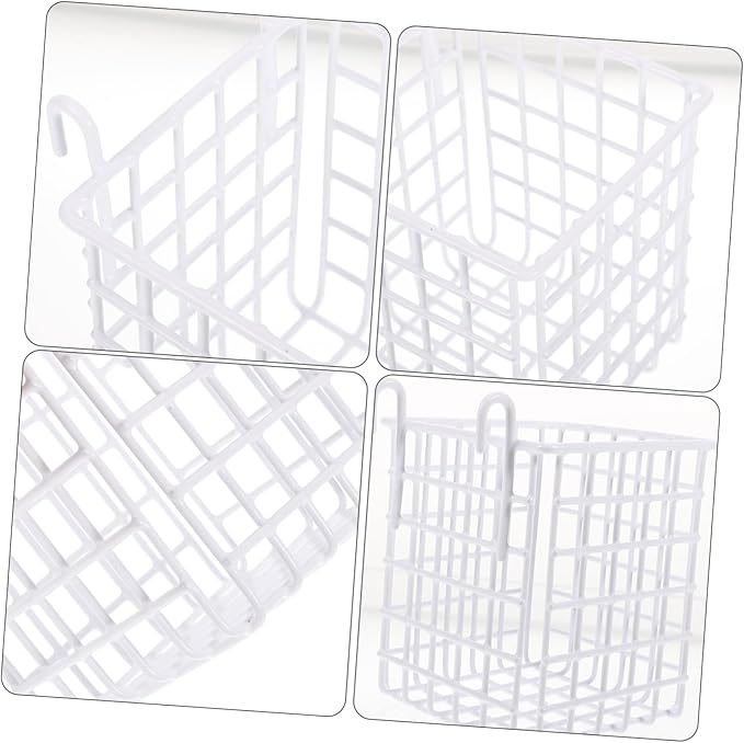 OUNONA Door Wire Basket Organizer for Kitchen and Bathroom Metal Storage Rack Hooks Hanging Cabinet Basket for Pantry and Craft Room Space-Saving Design