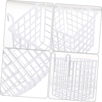 OUNONA Door Wire Basket Organizer for Kitchen and Bathroom Metal Storage Rack Hooks Hanging Cabinet Basket for Pantry and Craft Room Space-Saving Design