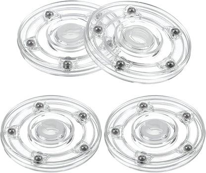 4 PCS Small Acrylic Plastic Lazy Susan Turntable Small Lazy Susan Bearing 4.7 Inch Plastic Cookie Turntable Bearings Hardware, Turntables Organizer for Kitchen Pantry Spice Rack Table Cake
