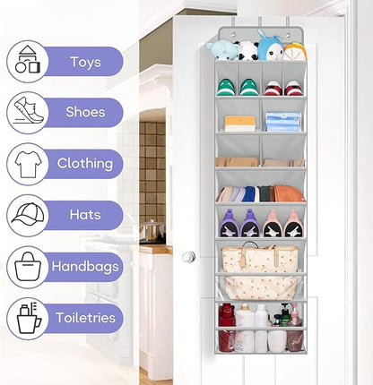 MISSLO Clear Over The Door Shoe Organizer Hanging Shoe Rack for Door Hanger Deep Pocket Sneaker Holder