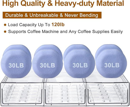 Clear Acrylic Coffee Pod Holder Organizer for K CUP, 36 Pods Storage for Kpods on Counter, Under Coffee Maker Countertop Drawer Organizer for KCUP, for Keurig Pod - Sturdy & Food Grade