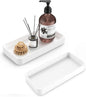 Gurygo 2 Pack 8" Ceramic Vanity Tray - Kitchen Tray for Soap Bottles - Small Rectangular Vanity Tray for Bathroom - Vanity Trays for Bathroom - Kitchen Soap Dispenser Tray,White
