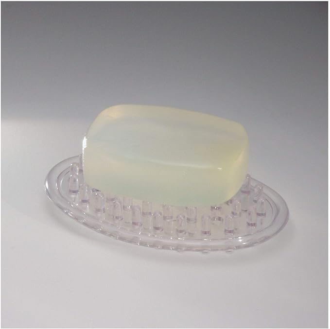 iDesign Plastic Soap Saver, Holder Tray for Bathroom Counter, Shower, Kitchen, 0.75 in. x 3.25 in. x 4.75 in., Clear