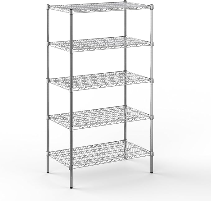 21" Deep x 36" Wide x 64" Height Wire Shelving Kit | 5-Tier | NSF Commercial Storage Rack Unit