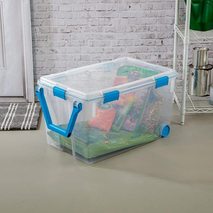 STERILITE 120 QT. Plastic Storage Container with Gasket Latch LID in Clear, 12-Pack