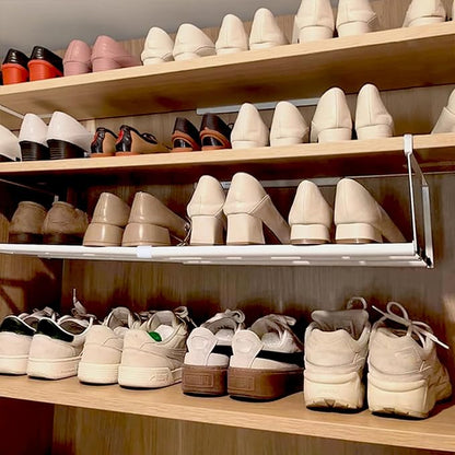 2 Pcs Expandable Shoe Rack Organizer for Closet,Adjustable Hanging Shoe Rack & Under Cabinet Shelf Under Shelf Storage for Shoes or Clothing Storage and Organization Save Space