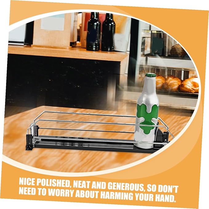 2pcs Automatic Pusher Drinks Organizer for Fridge Stable Soda Can Dispenser with Smooth Finish Easy to Install Beverage Organizer for Refrigerator Shelves