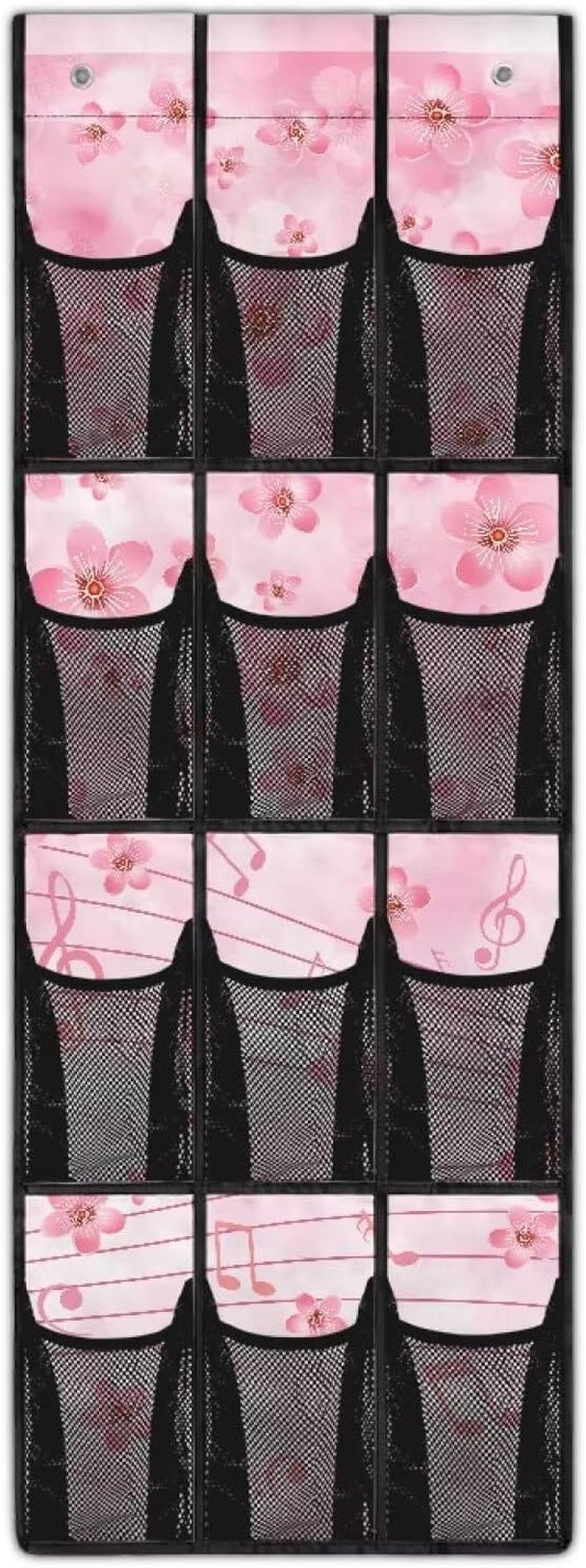 Cherry Blossom Over The Door Shoes Organizers,Behind Door Shoes Hang Holder Rack,Storage for Small Spaces,Hanging Storage Bags