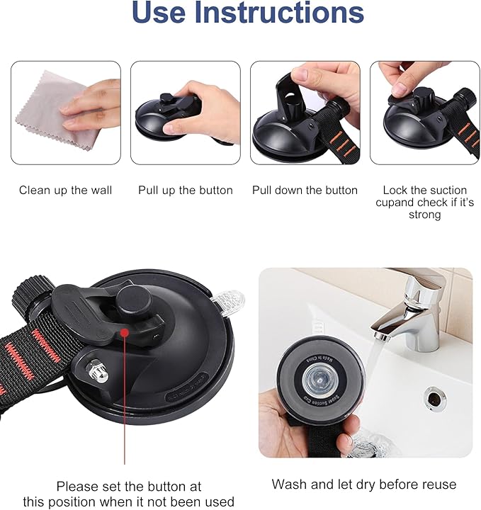 CONBOLA Suction Cups with Rope,Cowboy Hat Rack for Truck Car Heavy Duty Hat Holder,Upgrade Multi Purpose Hanger with Buckle for Truck Cars RV Boat Window Glass Camping.
