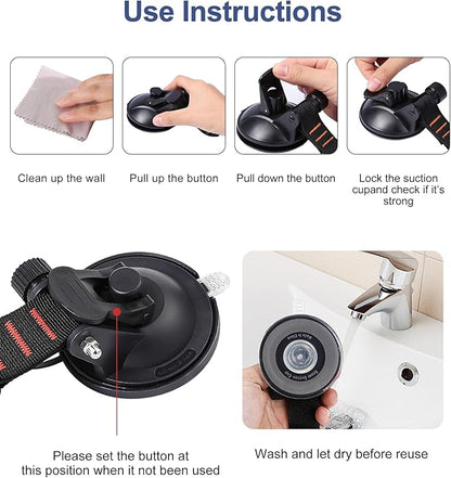 CONBOLA Suction Cups with Rope,Cowboy Hat Rack for Truck Car Heavy Duty Hat Holder,Upgrade Multi Purpose Hanger with Buckle for Truck Cars RV Boat Window Glass Camping.