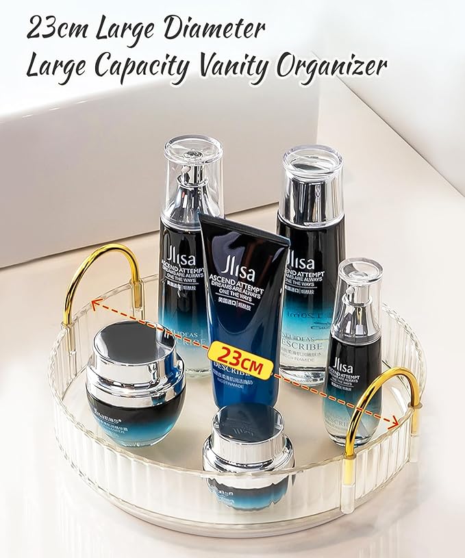 Skincare Organizers 360 Rotating, 3 Tier Round Makeup Organizer Countertop,Holder Rack Large Spinning Cosmetics Display Cases, Perfume Beauty Storage for Vanity, Countertop, Bathroom(White-3 Tier)