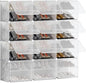 Patented Shoe Racks Organizers Shelves, Floor-Standing, Wall Hanging, Sturdy and extendable. Easy DIY Assembly, for Door Entrance, Closet, and Workplace (3x8Grid, Translucent)