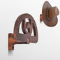 Rustic Wood Wall Mounted Cowboy Hat Rack, Brown Western Horse Design,