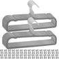 Pants Hangers Space Saving, 30 Pack Velvet Hangers for Closet with 30 Hooks, Strong Durable Non Slip Slim Clothes Hanger, Ultra Soft Flocked Hanger for Pants, Shirts, Bra, Shorts (Grey)