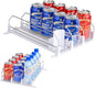 Drink Organizer for Fridge, Upgrade self locking push buttonfor Soda Can Dispenser for Refrigerator, Automatic Pusher Glide and Adjustable Width Can Fridge Organizer Hold up to 12 Cans 3 Rows
