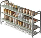 INGIORDAR Shoe Rack 3 Tier Long Storage Organizer Wide Metal Shoe Shelf for Closet Entryway Grey