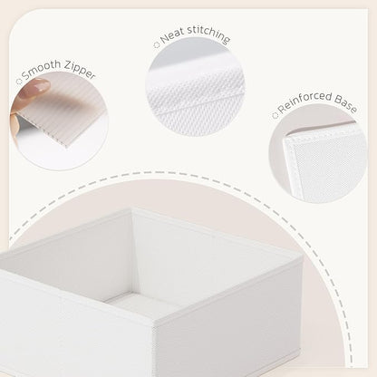 Drawer Organizer, 16 Pack Baby Dresser Organizer for Nursery, Foldable Closet Organizers and Storage Dresser Dividers for Clothes, Socks, Scarves, Ties (White)