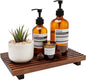 Renawe Farmhouse Bathroom Counter Tray Wood Display Pedesta Stand Kitchen Countertop Trays Decorative Wooden Riser Dish Soap Dispenser Holder for Bathroom Sink Accessories Kitchen Decor Vanity Tray