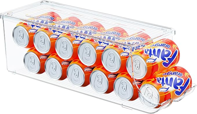 SCAVATA 2 Pack Skinny Can Organizer & Soda Can Organizer for Refrigerator
