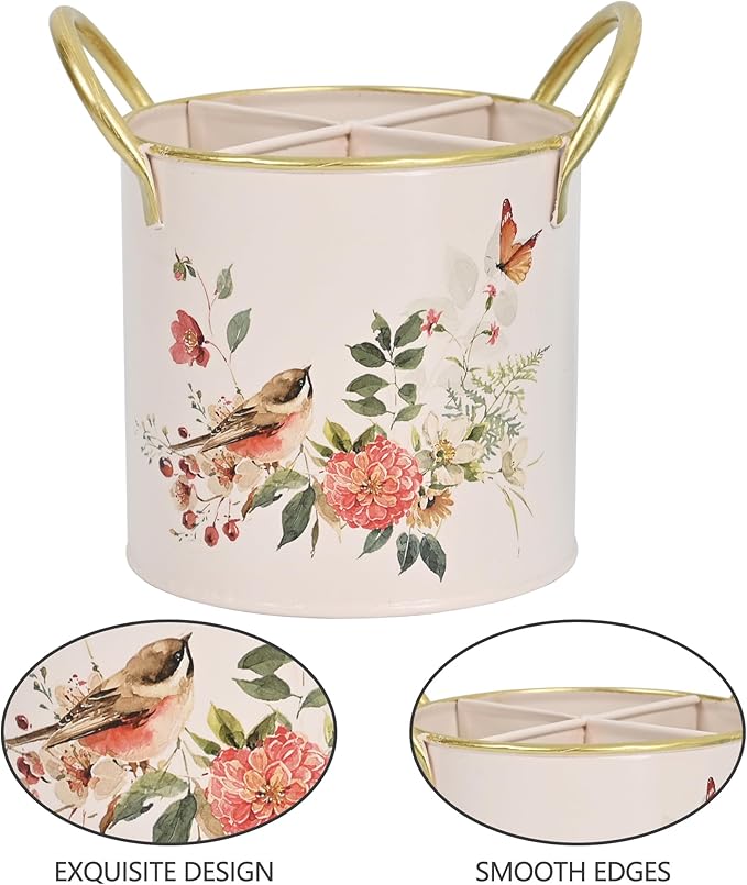 Z&Z ornamentorum Kitchen Utensil Holder for Kitchen Cunter Stylish kitchen Cooking Utensil Organizer Farmhouse Spatula Holder for Countertop (Pink)