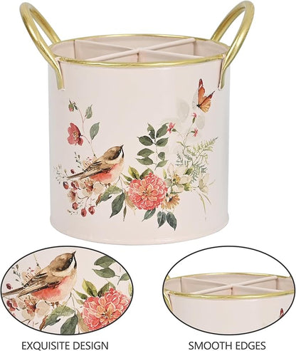 Z&Z ornamentorum Kitchen Utensil Holder for Kitchen Cunter Stylish kitchen Cooking Utensil Organizer Farmhouse Spatula Holder for Countertop (Pink)