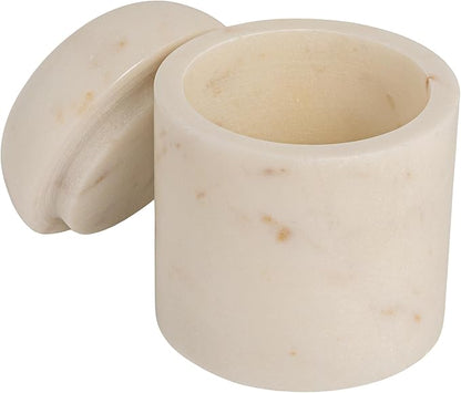 Bloomingville Round Marble Salt Cellar, White