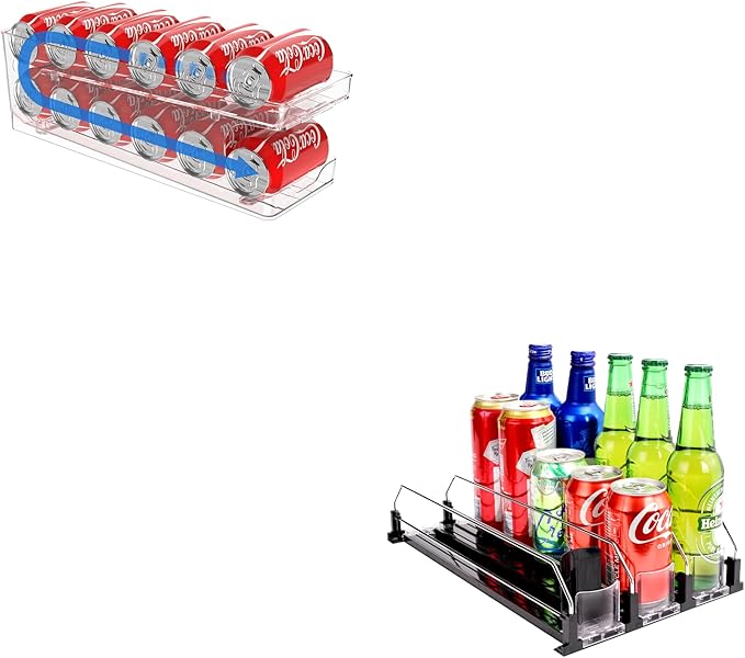 Rolling Soda Can Dispenser for Refrigerator and Automatic Soda Can Organizer for Refrigerator Can Dispenser