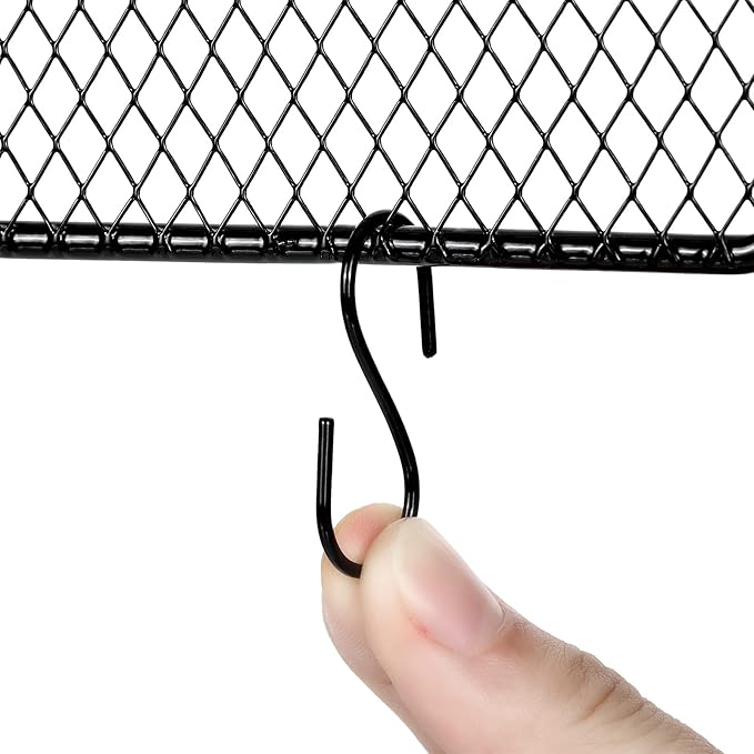 Jetec 2 Pcs Earring Wall Holder Wall Mounted Earring Organizer Hanging Jewelry Stand Decorative Diamond Grid Shape Display Rack with Hooks for Earrings Necklace Bracelet(Black)
