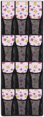 Multi-Purpose 12-Pocket Behind The Door Organizer, Oxford Cloth, Waterproof Large Capacity and Ideal for Bathroom Bedroom or Pantry Storage, Coloured Stars Pattern
