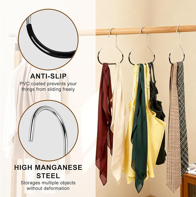 Hat Organizer Belt Hanger for Closet 6pcs Black Baseball Caps Organizer for Closet Hat Racks for Belt Ties Tank Tops