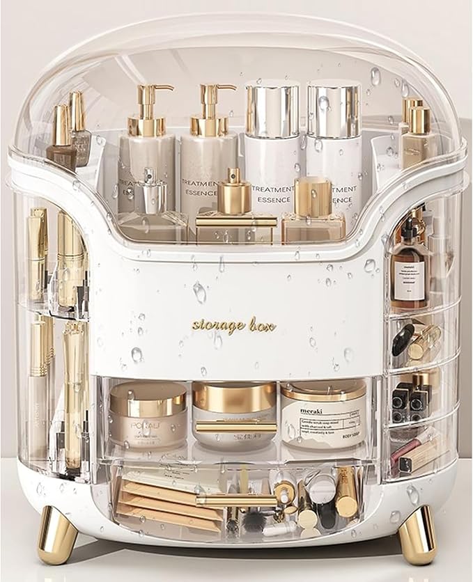 Omeily Upgrade Large Makeup Organizer Countertop Vanity Organizer Cosmetic Organizer Makeup Storage Box Bathroom Counter Organizer Perfume Skincare Organizers Gift Women Clear Design Easy Visibility