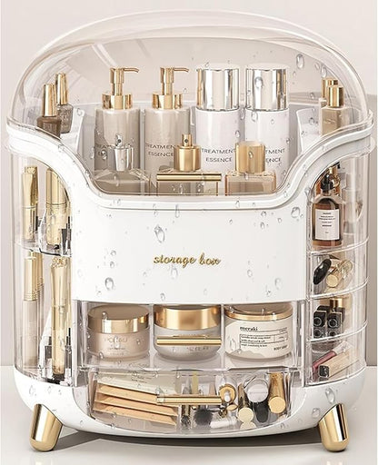 Omeily Upgrade Large Makeup Organizer Countertop Vanity Organizer Cosmetic Organizer Makeup Storage Box Bathroom Counter Organizer Perfume Skincare Organizers Gift Women Clear Design Easy Visibility
