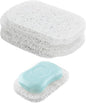 Snowkingdom 4 Pack White Soap Saver Holder for Bar Soap Shower Bathroom Dish Self Draining Lift Pad Porous Construction air circulate 2.9" x 4.5" PVC Non-BPA Non-Slip Durable