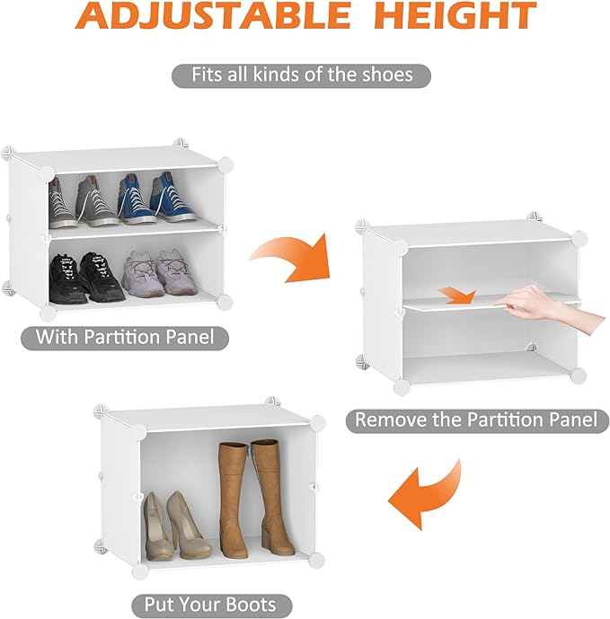 HOMIDEC Shoe Storage Cabinet, 48 Pairs Shoe Rack 3 by 8 Tier Space Saving Shoe Organizer for Closet Hallway Living Room Bedroom Garage