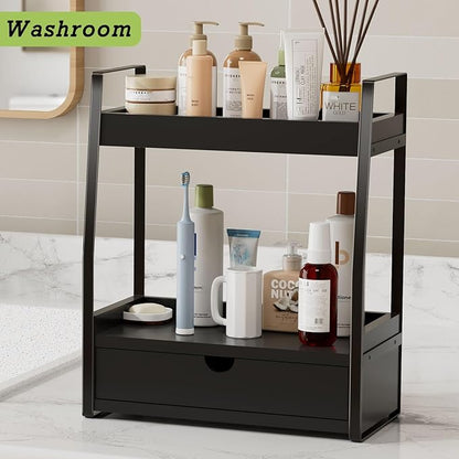 Boulphia 2-Tier Bathroom Organizer Countertop, Bathroom Sink Organizer Countertop, Vanity, Counter Shelf, Black