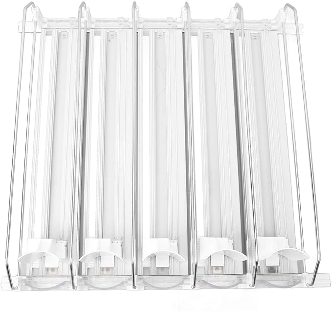 Pilipane 5pcs Self Pushing Soda Can Dispenser Drink Organizer for Fridge Automatic Beverage Pusher Glide System Adjustable Dividers for Beer Pop Cans Water Bottles Pantry Garage Coolers (White)