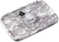 Karibiber Luxury Marble Vanity Tray, Bathroom Tray Countertop, Calacatta Marble/Stone, Home Decorative Dresser Organizer, Storage for Kitchen Sink, Perfume Jewelry Holder(Purple&White)