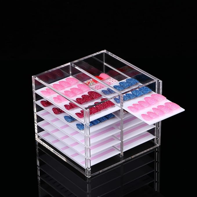 10 Layers Nail Art Extensions Storage Organizer,Cosmetic Makeup Container Box,Clear Case Cabinet Display for Nail Supplies Artists,Home & Nail Salon (10 Layers for Nail)