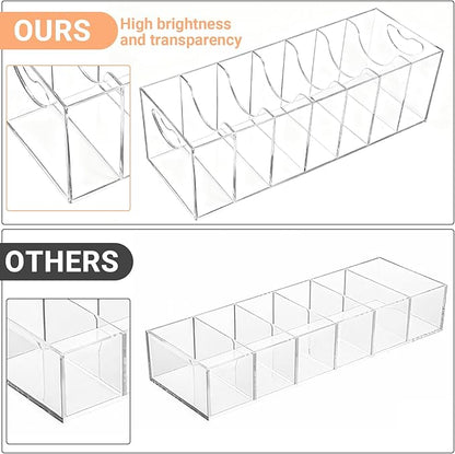 Meaocer Belt Organizer - 7 Compartment Acrylic Belt Display Case for Closet Ties and Bow Ties