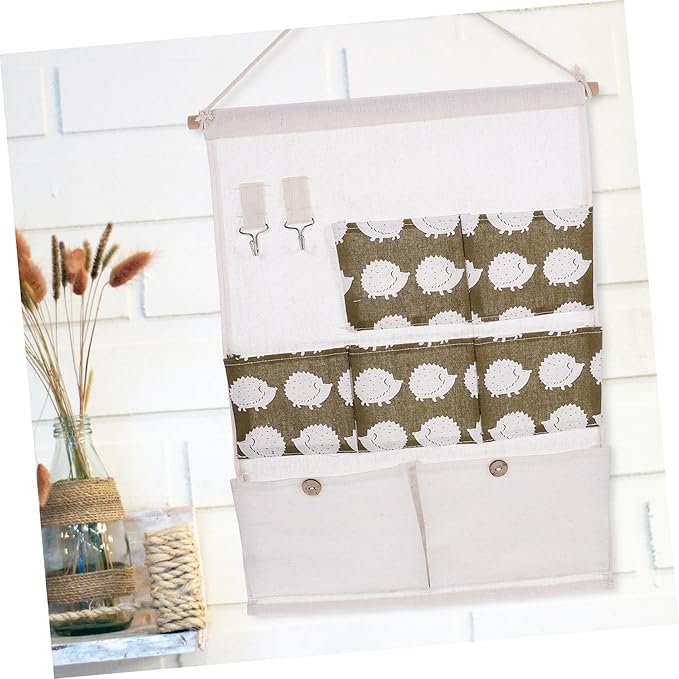 Vaguelly Closet Wall Organizer Wall Storage Pocket Hooks Bar Included Multi-pocket Design