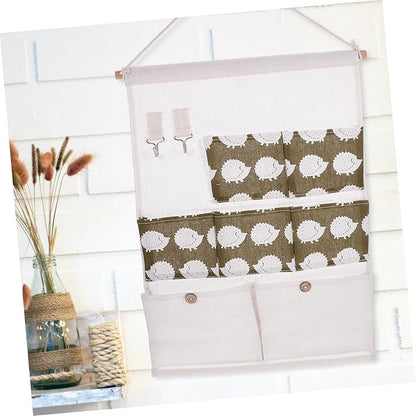 Vaguelly Closet Wall Organizer Wall Storage Pocket Hooks Bar Included Multi-pocket Design