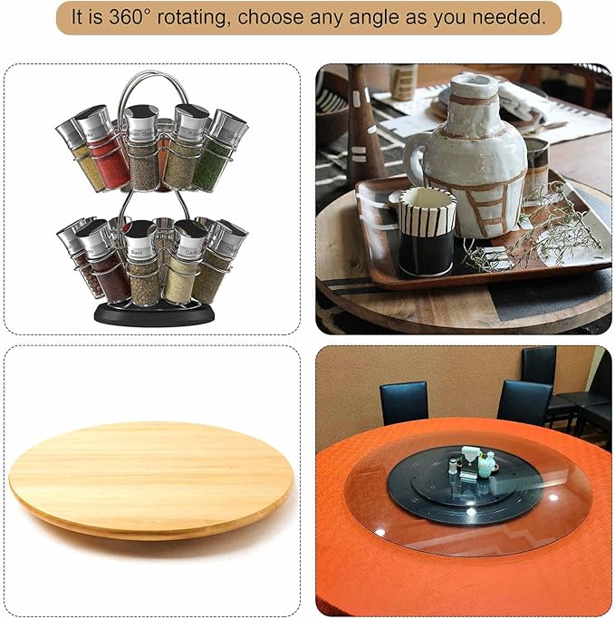 MECCANIXITY 4.8inch Rotating Swivel Stand with Steel Ball Bearings Annular Lazy Susan Base Turntable for Kitchen Corner Cabinets, 121 x 105mm White Pack of 6