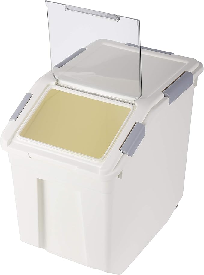 EonTone [2-Pack] 30 lbs Flour Storage Container, 25L Airtight Food Bin with Wheels BPA-Free