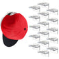 Modern JP Adhesive Hat Hooks for Wall (16-Pack) - Minimalist Hat Rack Design, No Drilling, Strong Hold Hat Hangers - USA Patented, Clear