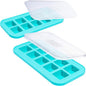 Souper Cubes 2 Tbsp. Silicone Freezer Molds - Perfect for Storing Garlic, Herbs, Ginger, Pesto, Tomato Paste, Lemon Juice, Purees and More - Aqua – 2-Pack