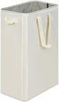 efluky Slim Laundry Basket, Narrow Laundry Hamper with Handles, Collapsible Dirty Clothes Hamper, Tall Laundry Bin for Laundry Room, Dorm and Bedroom, 19.8 Gallon (75L) Beige