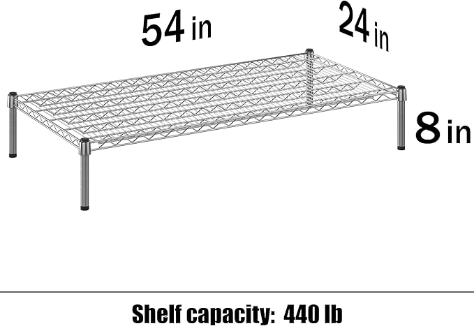 24" Deep x 54" Wide x 8" Height Wire Shelving Kit | 1-Tier | NSF Commercial Storage Rack Unit