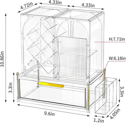 Premium Makeup Organizer with Adjustable Compartments, Spacious Drawers for Cosmetics and Brushes - Ideal for Vanity, Bathroom, or Dressing Table