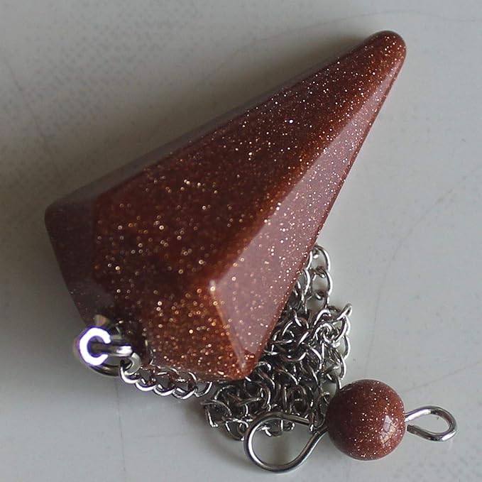 Faceted Mixed gemstone crystal pendulum point reiki chakra pendant bead Chain 6''
