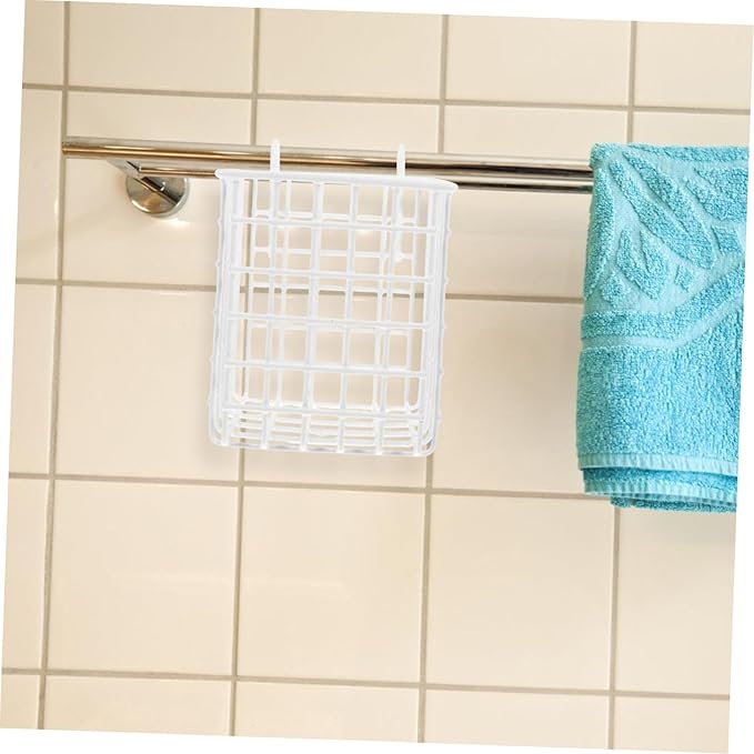 SOLUSTRE Iron Hanging Basket Storage Rack for Kitchen and Bathroom Versatile Wire Organizer for Cabinet Doors Space Saving Design Capacity for Utensils and Toiletries
